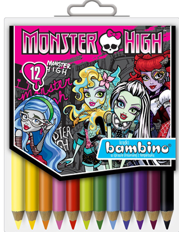 Tuotekuva: Jumbo värikynät Monster High, 12kpl + teroitin